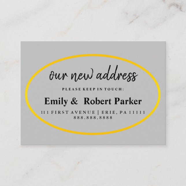 Modern Elegant Typography New Address Enclosure Card (Front)