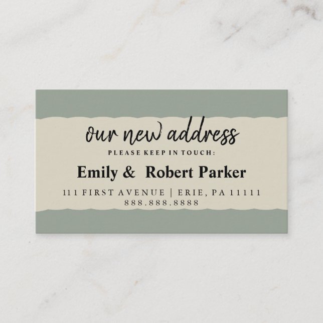 Modern Elegant Typography New Address Insert (Front)