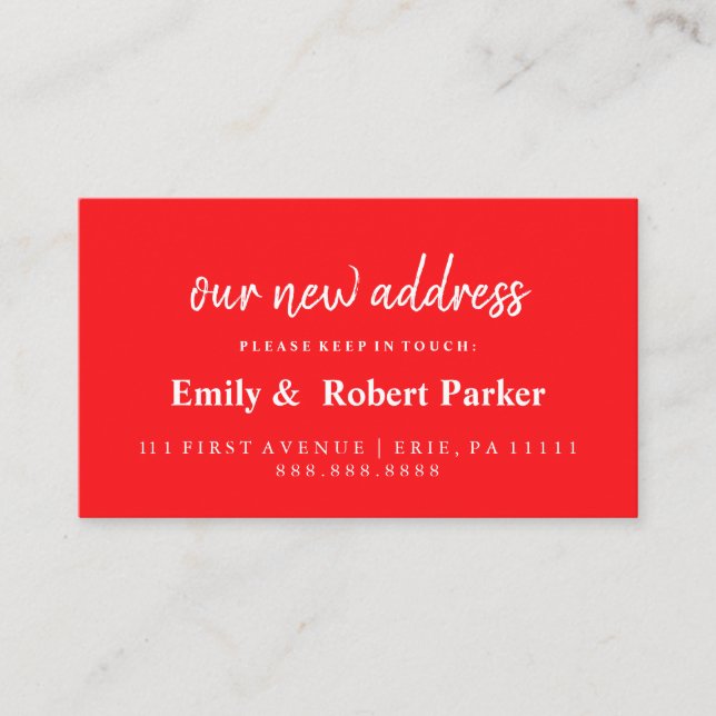 Modern Elegant Typography New Address Insert (Front)