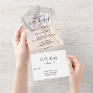 Modern elegant typography photo all in one invitation