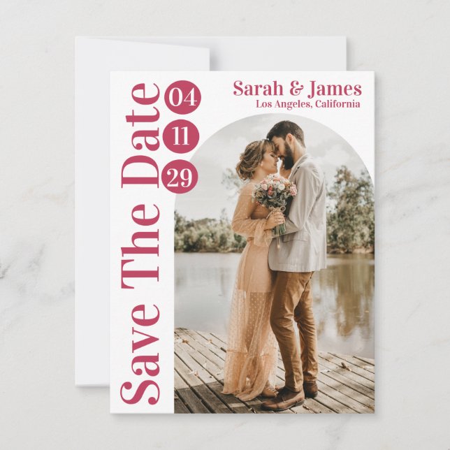 Modern Elegant Typography Photo Save the Date  Inv Invitation (Front)