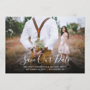 Modern elegant typography photo Save the Date Invitation