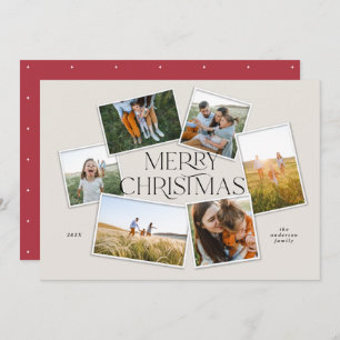 Modern elegant typography red joyful Christmas