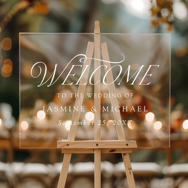 Modern Elegant Typography Wedding Welcome Acrylic Sign (Creator Uploaded)