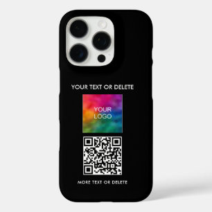 Modern Elegant Upload Business Logo QR Code Simple iPhone 16 Pro Case