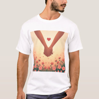 Modern Elegant Valentine’s Day Romantic Love Desig T-Shirt