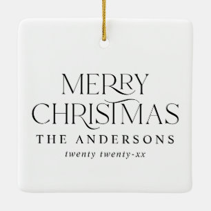 Modern Elegant Vintage Photo Christmas Ceramic Ornament