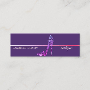 Modern Elegant, Violet Diamonds High Heels Mini Business Card