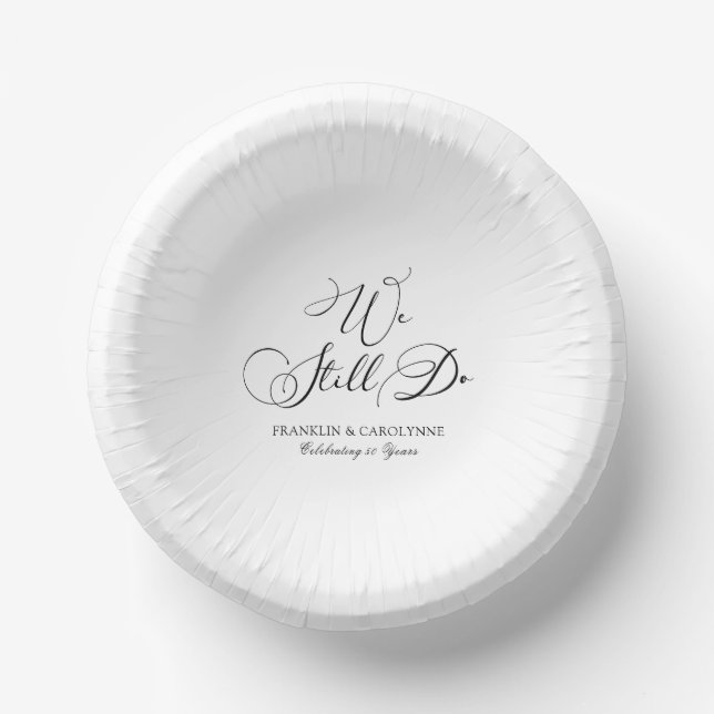 Modern Elegant Vow Renewal Anniversary Paper Plate (Front)