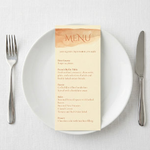 Modern elegant water colour paint table menu