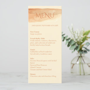 Modern elegant water colour paint table menu