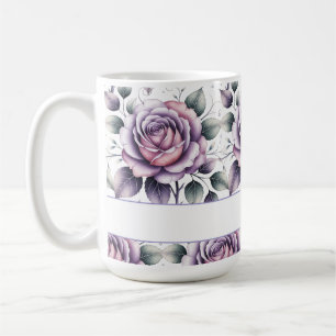Modern elegant watercolor beautiful lavender rose coffee mug