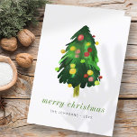 Modern Elegant Watercolor Christmas Pine Tree Holiday Card<br><div class="desc">Design is composed of Modern Elegant Watercolor Christmas Tree

Available here:
http://www.zazzle.com/store/selectpartysupplies</div>