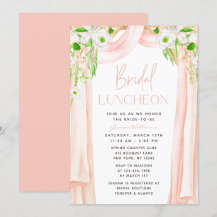 Modern Elegant Watercolor Floral Bridal Luncheon Invitation