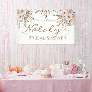 Modern elegant watercolor floral bridal shower  banner
