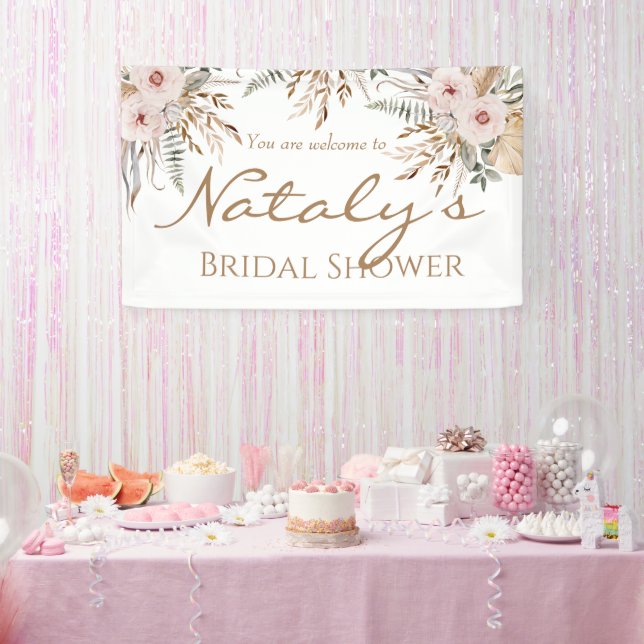 Modern elegant watercolor floral bridal shower  banner (Party)