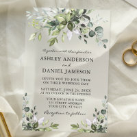 Modern Elegant Watercolor Greenery Wedding