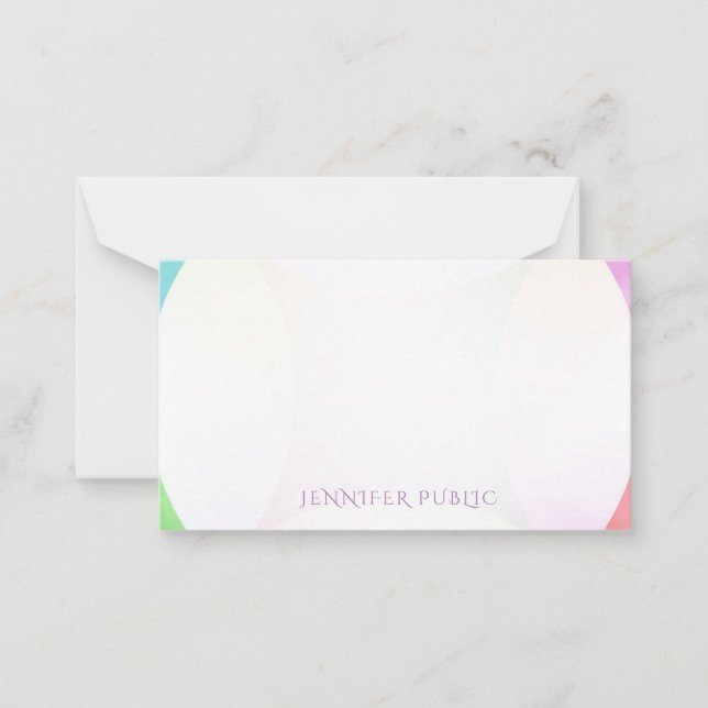 Modern Elegant Watercolor Hand Script Monogram Card (Front)