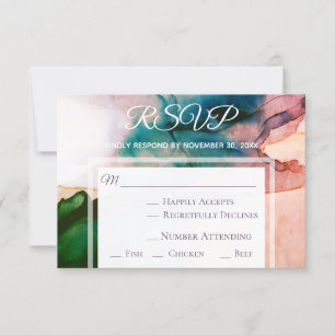 *~* Modern Elegant Watercolor RSVP Wedding