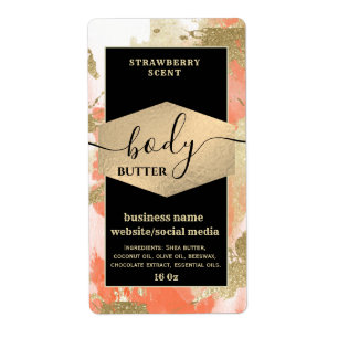 Modern elegant watercolor script body butter label