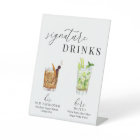 Modern Elegant Watercolor Signature Drinks