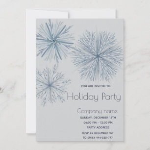 Modern elegant  watercolor snowflake Holiday party Invitation