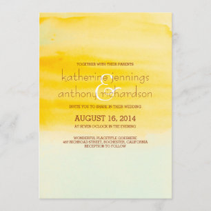 Modern elegant watercolor wedding invitation