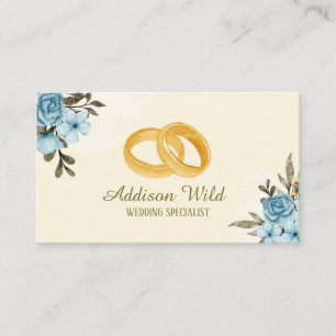 Modern Elegant Watercolor Wedding Organizer Business Card