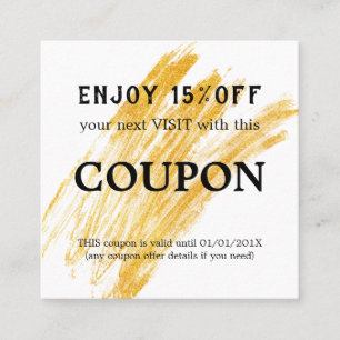 Modern Elegant Wave Glitter Discount Card