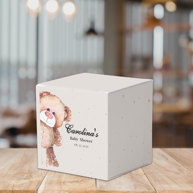 Modern elegant we can bearly wait baby shower favor box (Creator Uploaded)