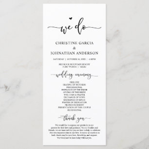 Modern Elegant, We Do, Wedding Ceremony Program