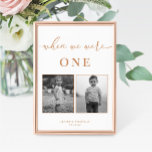 Modern Elegant Wedding Age Table Number Card<br><div class="desc">Modern, elegant wedding table number card features a minimalist terracotta orange design. The table number corresponds to the age of the couple and features black and white photos of them at that age. Personalize with your names and wedding date with the easy to edit template featuring an elegant script font...</div>