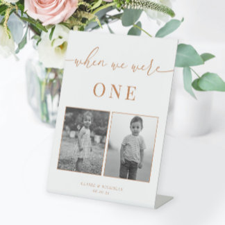 Modern Elegant Wedding Age Table Number Pedestal Sign