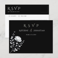 Modern Elegant Wedding Black and White Flower