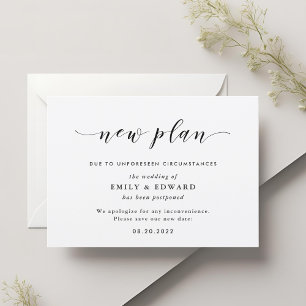 Modern Elegant Wedding Change Plan Announcement