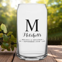 Modern Elegant Wedding Custom Monogram Name Date