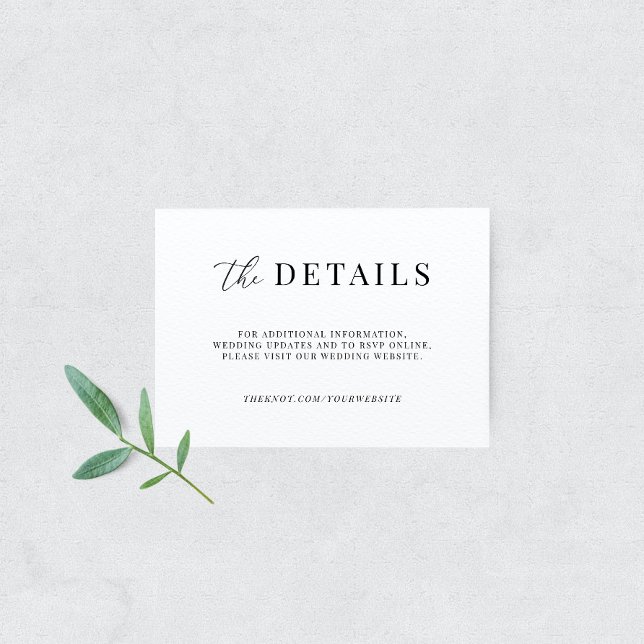 Modern Elegant Wedding Details Enclosure Card (Creator Uploaded)