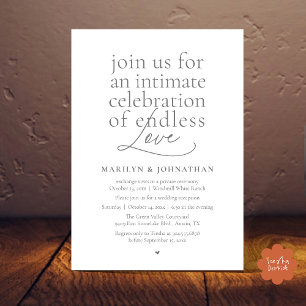 Modern Elegant Wedding, Endless Love, Reception Invitation