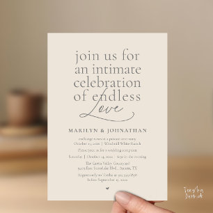 Modern Elegant Wedding, Endless Love, Reception Invitation