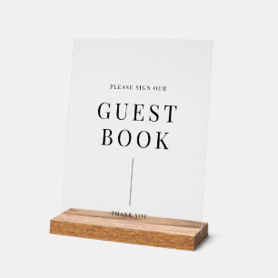 Modern Elegant Wedding Guestbook Acrylic Sign