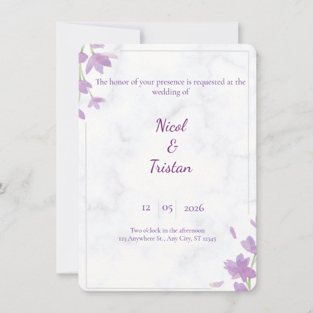 Modern Elegant Wedding Invitation (Devant)