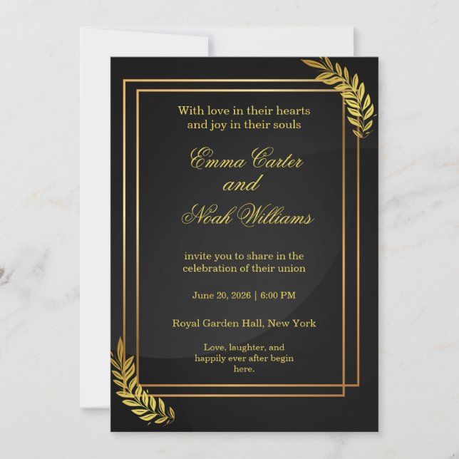 Modern Elegant Wedding Invitation Template | Edita (Front)
