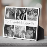 Modern Elegant Wedding Keepsake Photo Collage Plaque<br><div class="desc">Elegant and modern wedding keepsake,  this custom name and date photo collage design makes a beautiful display for your favourite pictures of your special day. Great gift for newlyweds or anniversaries! This is the black and white version.</div>