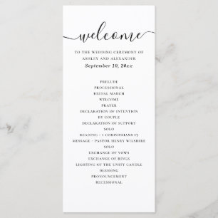 Modern Elegant Wedding   Minimal Script Ceremony Program