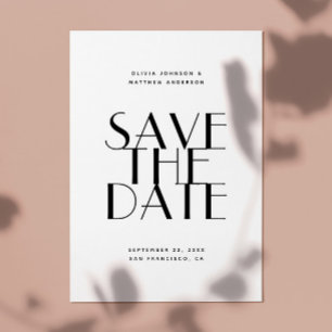 Modern Elegant Wedding   Minimalist Photo & QR Save The Date