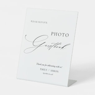 Modern Elegant Wedding Photo Guest Book Sign