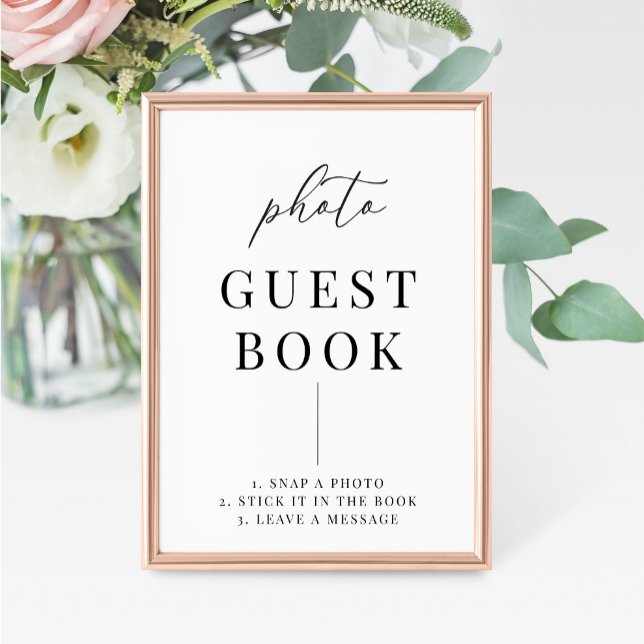 Modern Elegant Wedding Photo Guestbook Sign (Creator Uploaded)