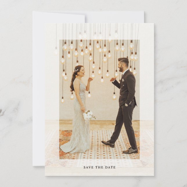 Modern Elegant Wedding Photo  Save The Date (Front)