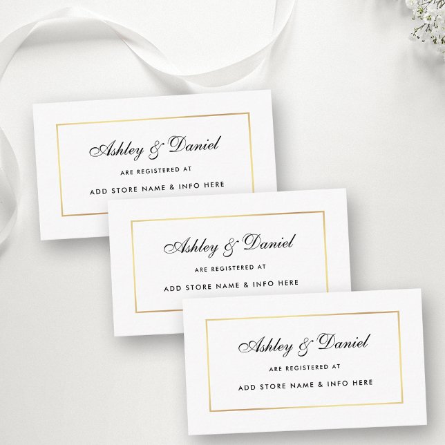Modern Elegant Wedding Registry Insert Card (Customize to change text size, style, color or to add more text to back of card.)