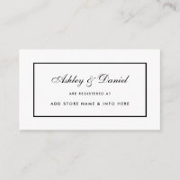Modern Elegant Wedding Registry Insert Card B